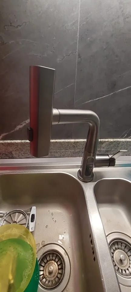 Customer photo review of Waterfall Temperature Digital Display Basin Faucet Lift Up Down Stream Sprayer Hot Cold Water Sink Mixer Wash Tap For Bathroom