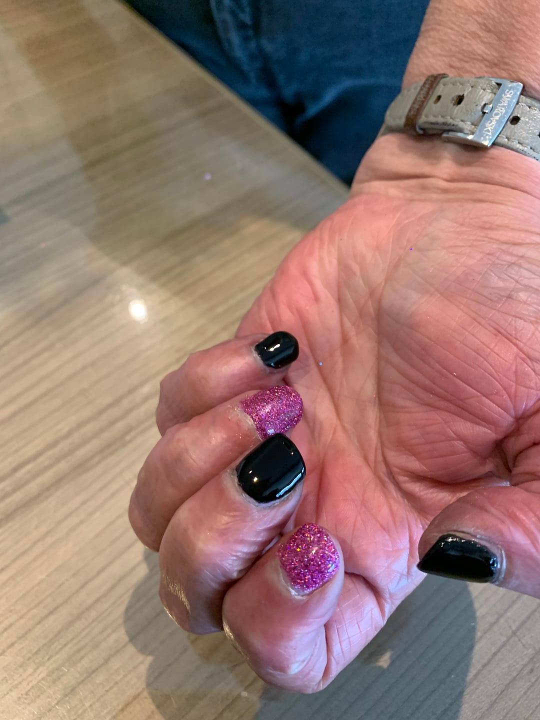 Customer photo review of Sapphire Black Dipping Powder