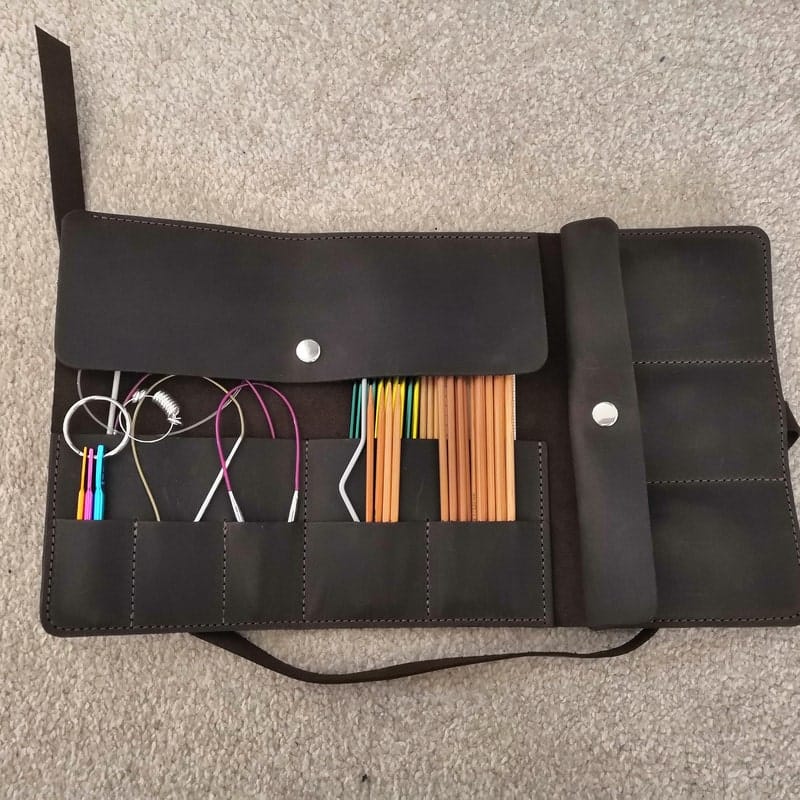 Customer photo review of Leather Paint Brush Roll
