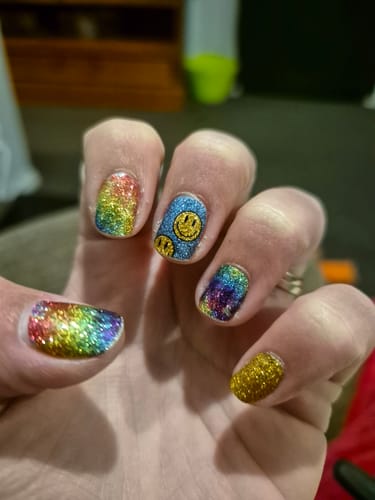 Customer photo review of 90's Nail Wrap (NO PACKAGING) Nail Polish Wraps