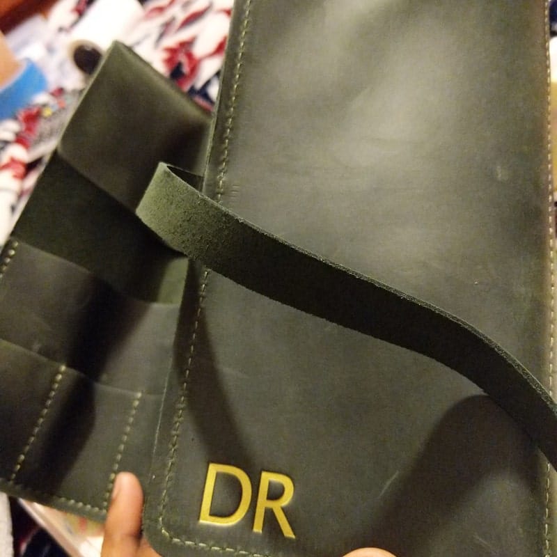 Customer photo review of Leather Paint Brush Roll
