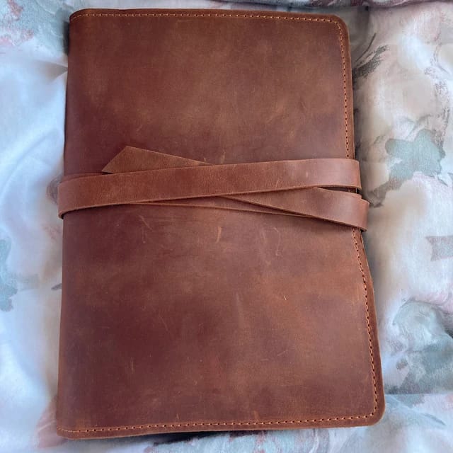 Customer photo review of Leather Custom Sketchbook