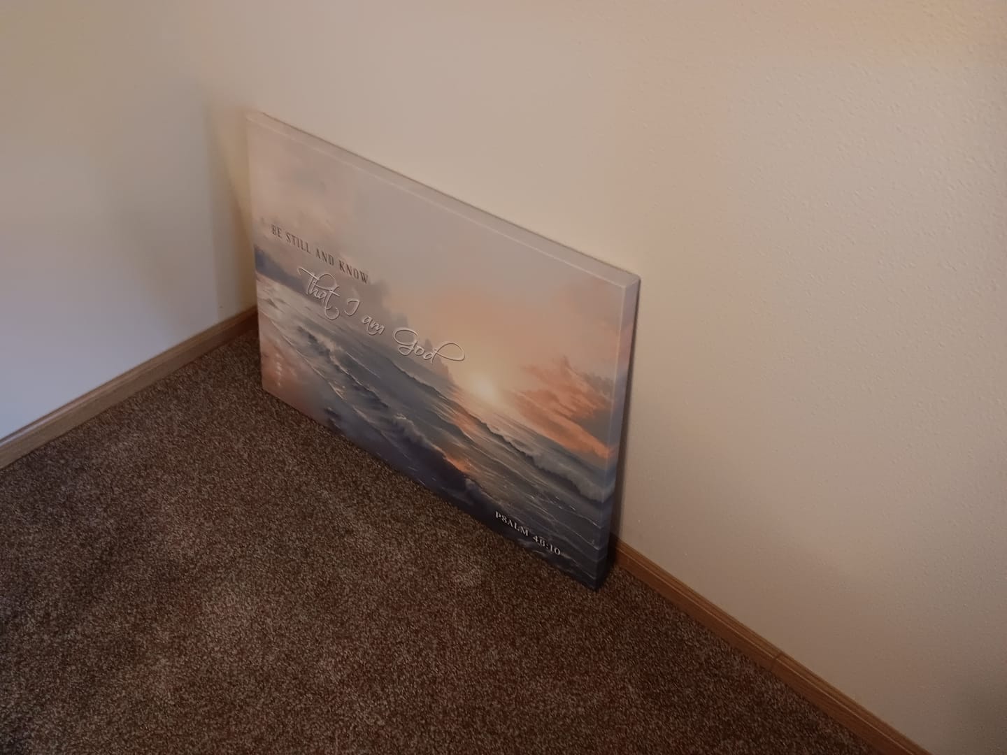 Customer photo review of Be Still and Know, Seascape, Psalm 46:10 Wall Art Canvas Print