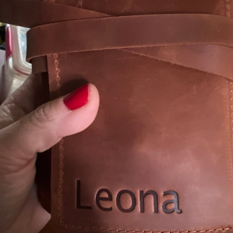 Customer photo review of Leather Paint Brush Roll