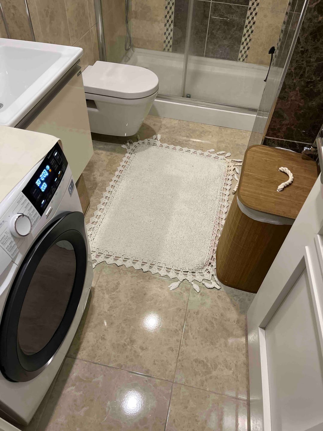 Customer photo review of Lorna 2’li Takım Banyo Paspası %100 Pamuk 40x60 + 60x90 Gri