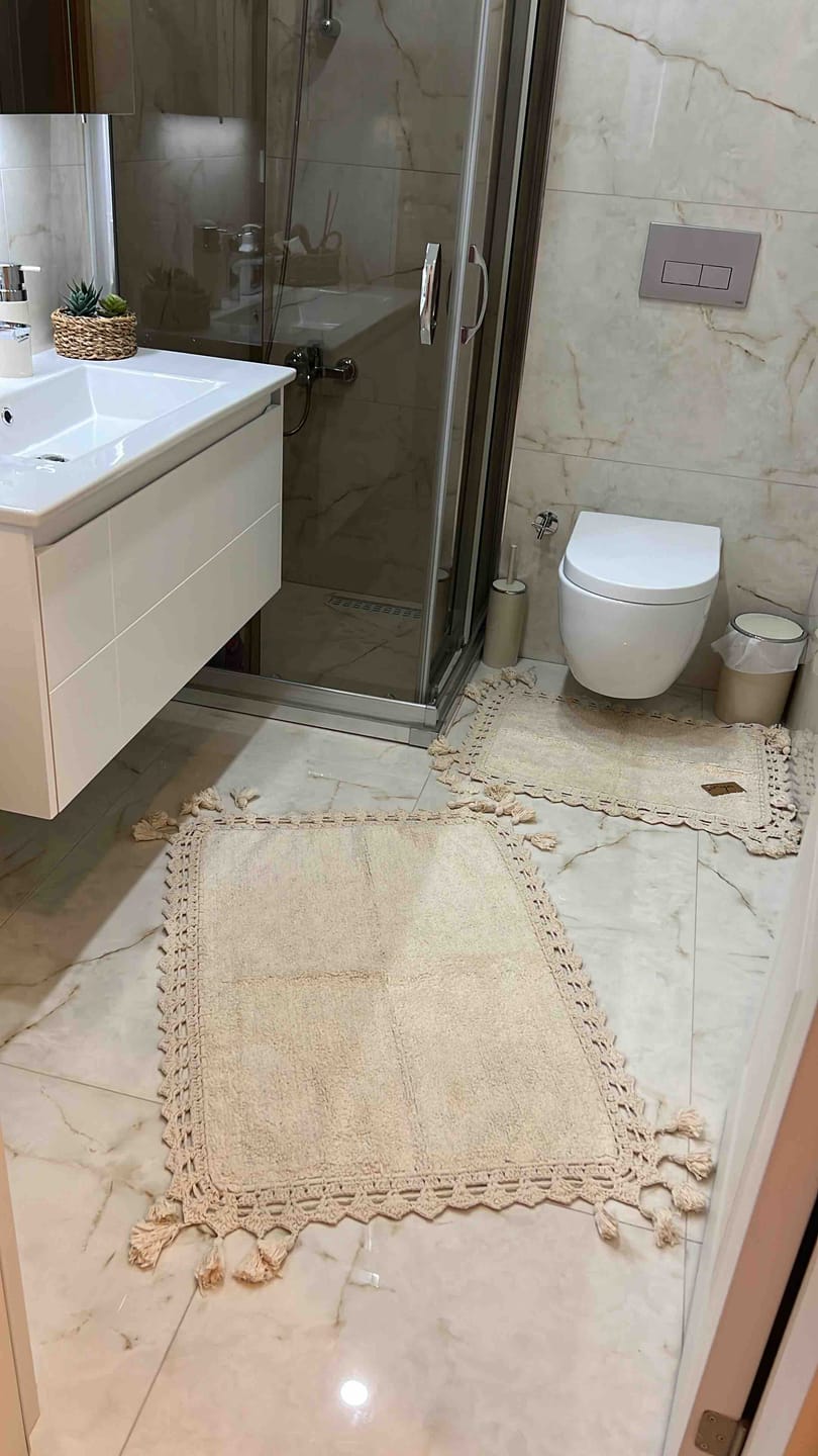 Customer photo review of Lorna 2’li Takım Banyo Paspası %100 Pamuk 40x60 + 60x90 Gri