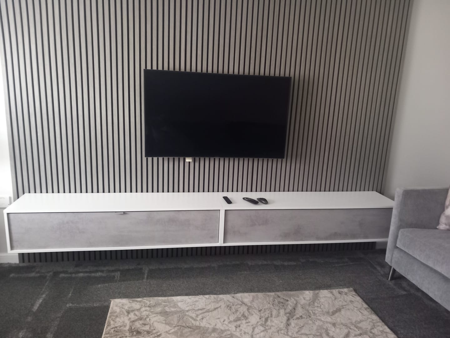 Customer photo review of Wooden Wall Panel | Grey Oak | Premium 3-sided Wood Veneer