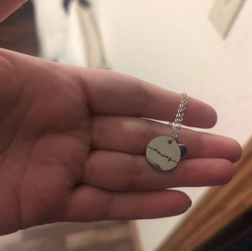 Customer photo review of Bridesmaid Birthstone Custom Name Necklace