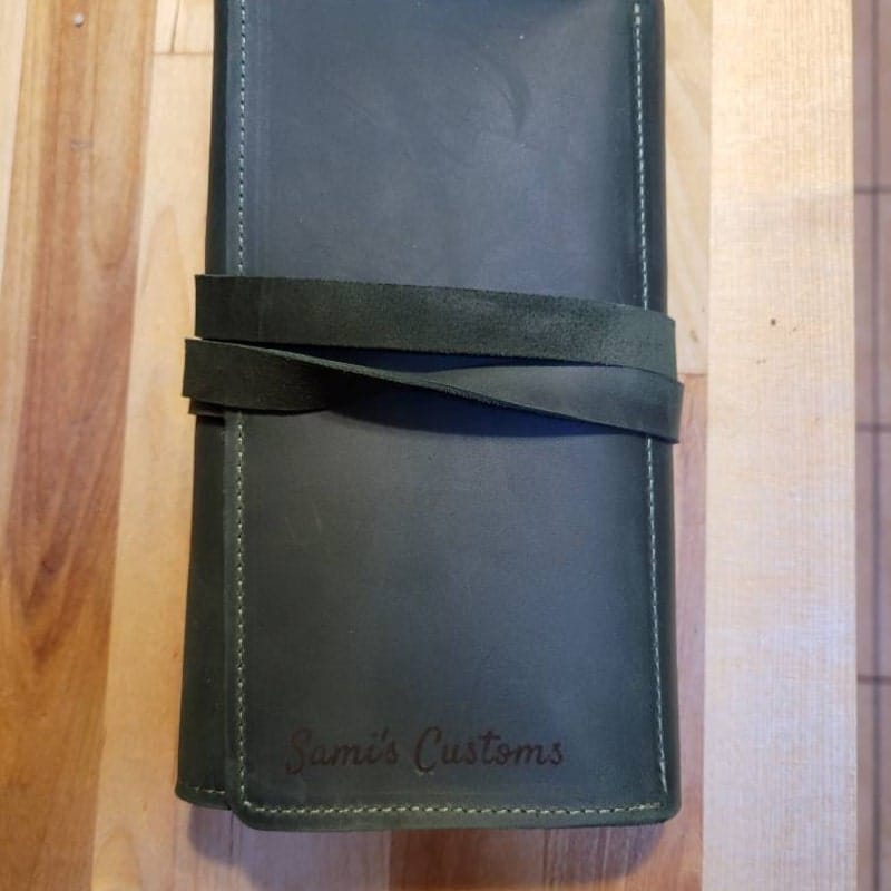 Customer photo review of Leather Paint Brush Roll