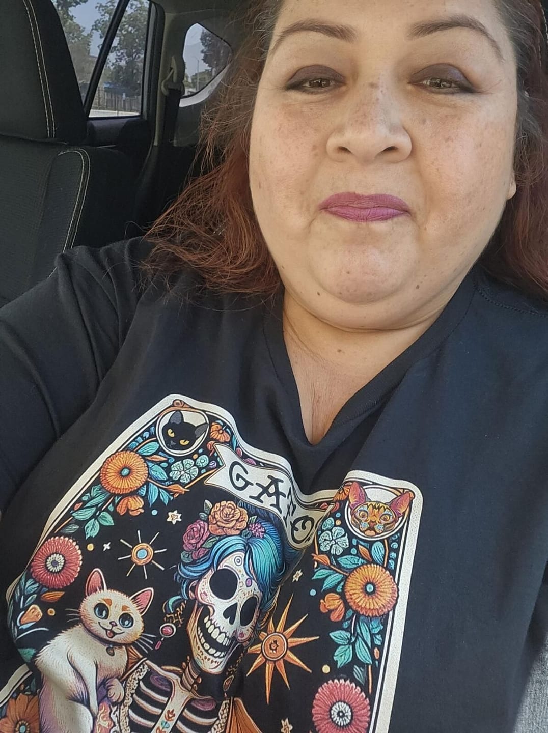 Customer photo review of Gatos Before Vatos Loteria OG T-Shirt