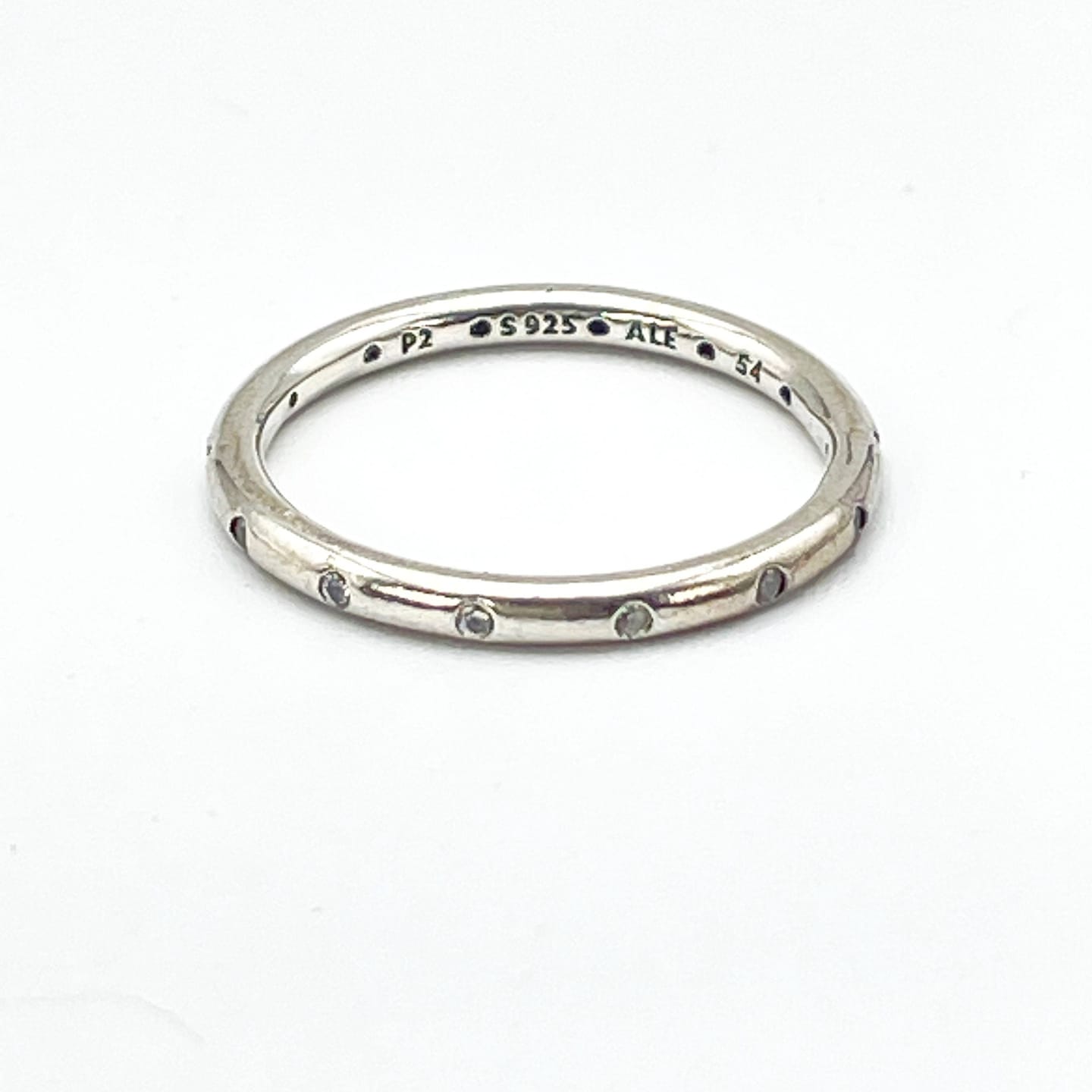 Customer photo review of PANDORA Silver Droplets Sterling Silver Stackable Ring With Clear Zirconia