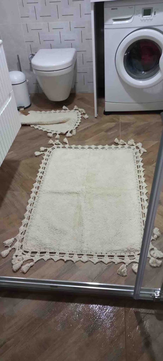 Customer photo review of Lorna 2’li Takım Banyo Paspası %100 Pamuk 40x60 + 60x90 Gri