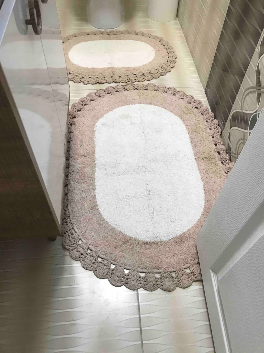 Customer photo review of Bianca 2’li Takım Banyo Paspası %100 Pamuk 40x60 + 60x90 Açık Gri