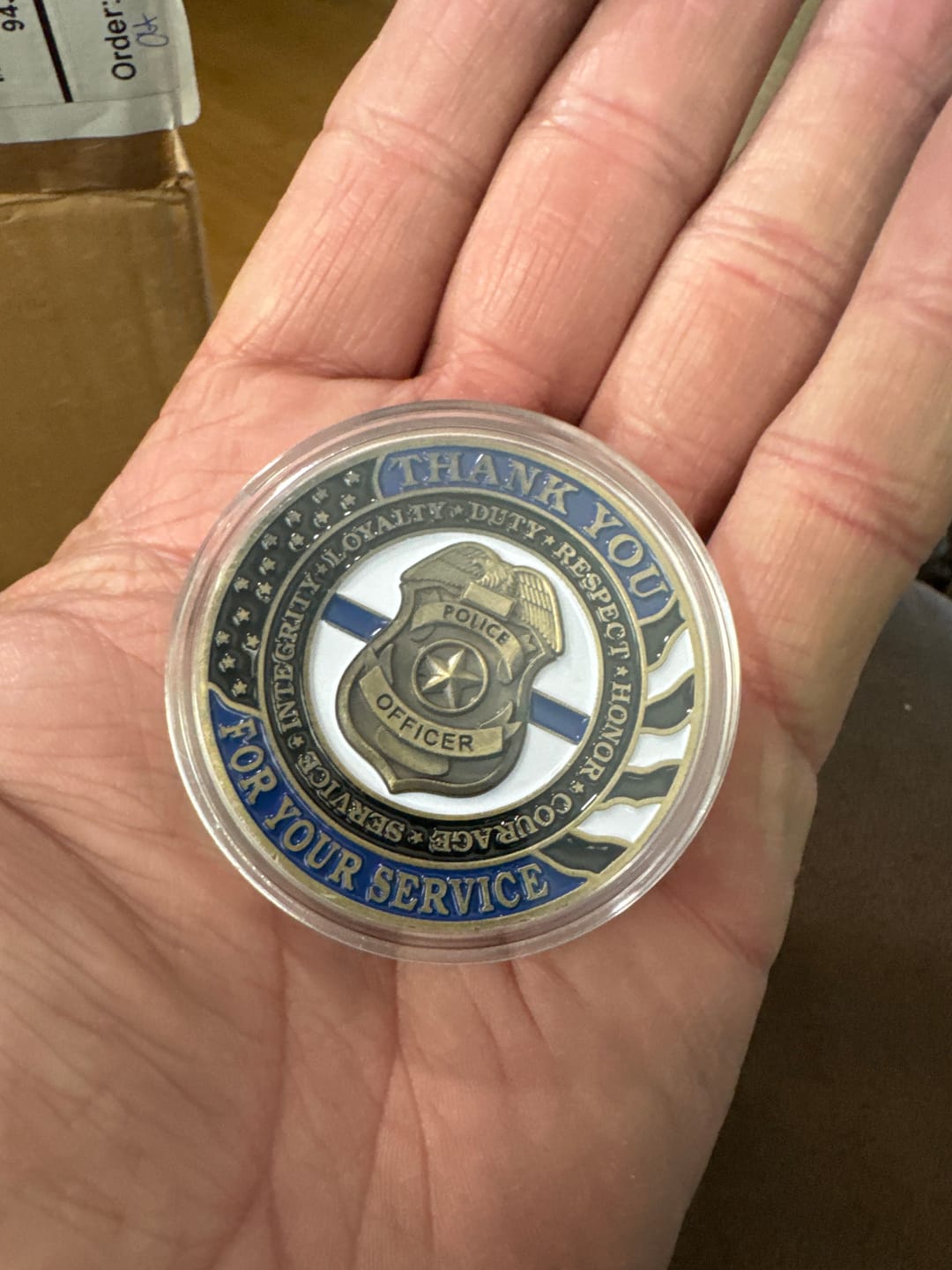 Customer photo review of Police - Thank You For Your Service Coin