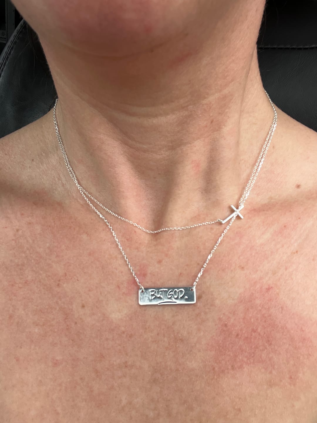Customer photo review of but God necklace