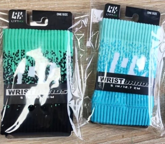Customer photo review of LYFT-RX Gradient Sweatbands - Cyan (1 Pair, 1 Size Fits All)