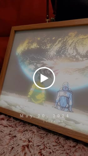 Customer video review of Gundam Custom Light Painting Lamp Light-Up Table Lamp Artwork