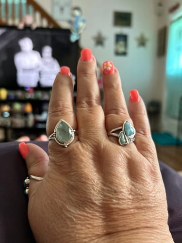 Customer photo review of Teardrop Aquamarine Ring Sterling Silver