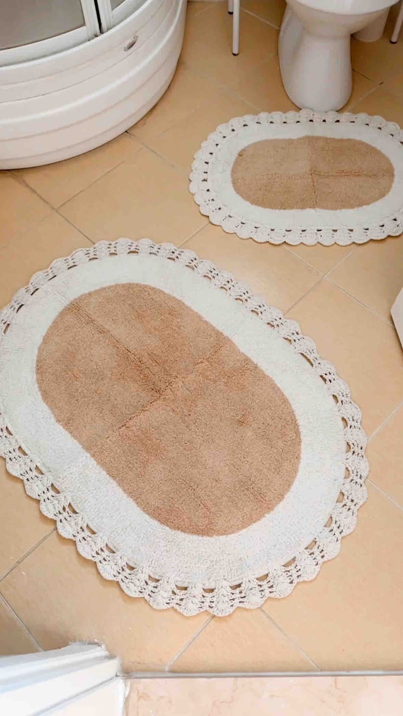 Customer photo review of Bianca 2’li Takım Banyo Paspası %100 Pamuk 40x60 + 60x90 Açık Gri