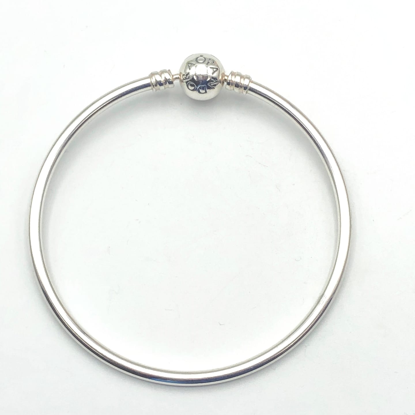 Customer photo review of PANDORA Sterling Bangle Bracelet with Pandora Clasp Sterling Silver Bangle Bracelet with Pandora Snap Clasp