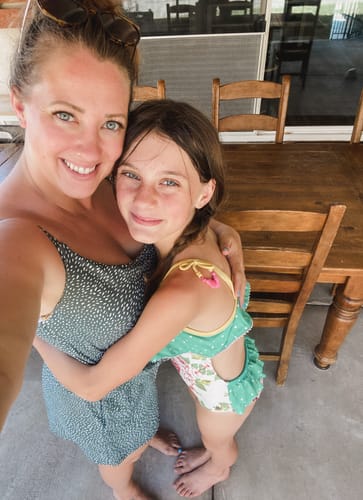 Customer photo review of rue swim romper