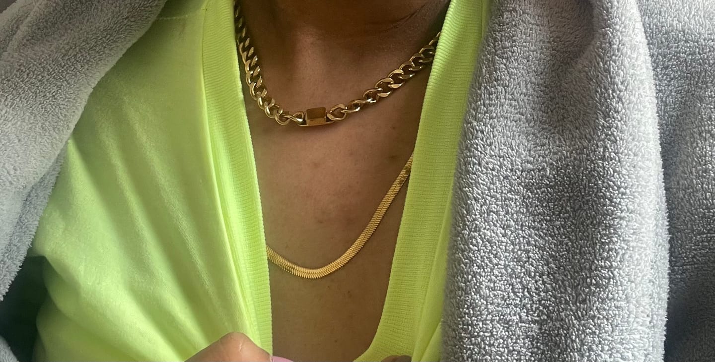 Customer photo review of Colar de Corrente Slim Banhado em Ouro 18k