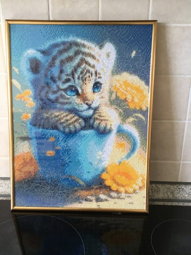 Customer photo review of 5D Diamond Painting AB Steine Cup Baby Tiger