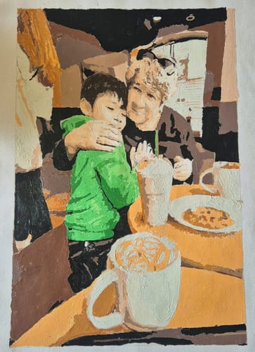 Customer photo review of Painted Memory - Custom Painting By Numbers Kit