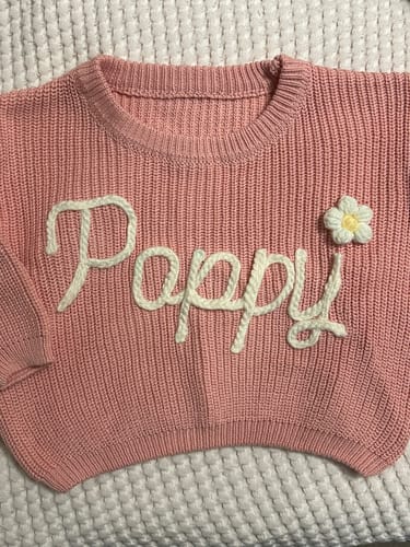 Customer photo review of Hand Knitted Personalized Sweater