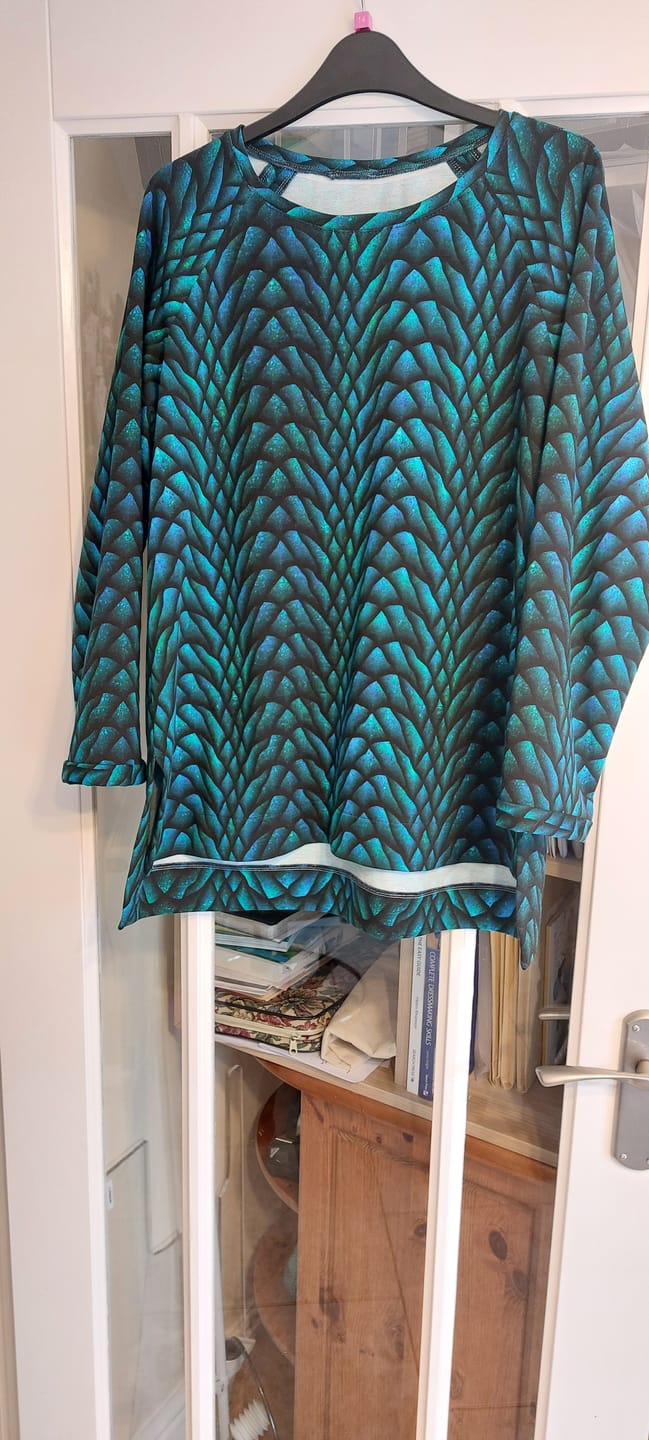 Customer photo review of Dragon Scales French Terry Fabric