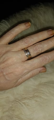 Customer photo review of I Will® Diamond Pear Ring in 9ct Yellow Gold