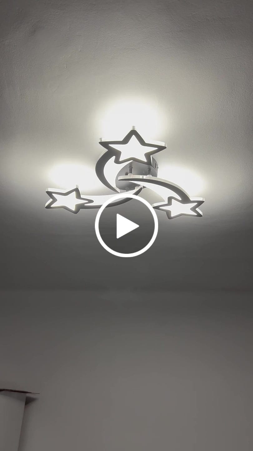 Customer video review of Lustra LED Mini STAR BLACK Echivalent 400W Telecomanda