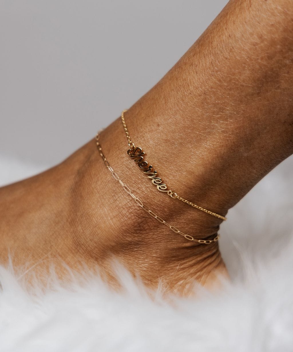Customer photo review of Personalized Ankle Bracelet