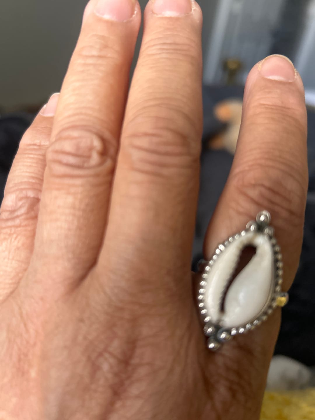 Customer photo review of Cowrie Shell Boho Ring Sterling Silver