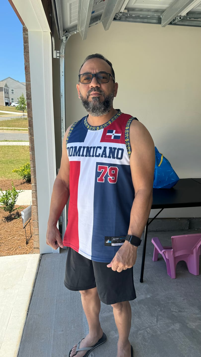 Customer photo review of Dominican Republic Custom Basketball Jersey