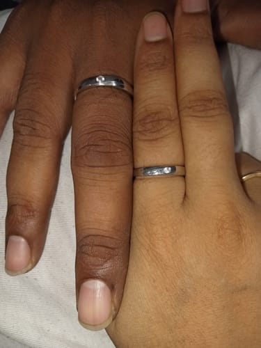 Customer photo review of Silver Forever Couple Bands