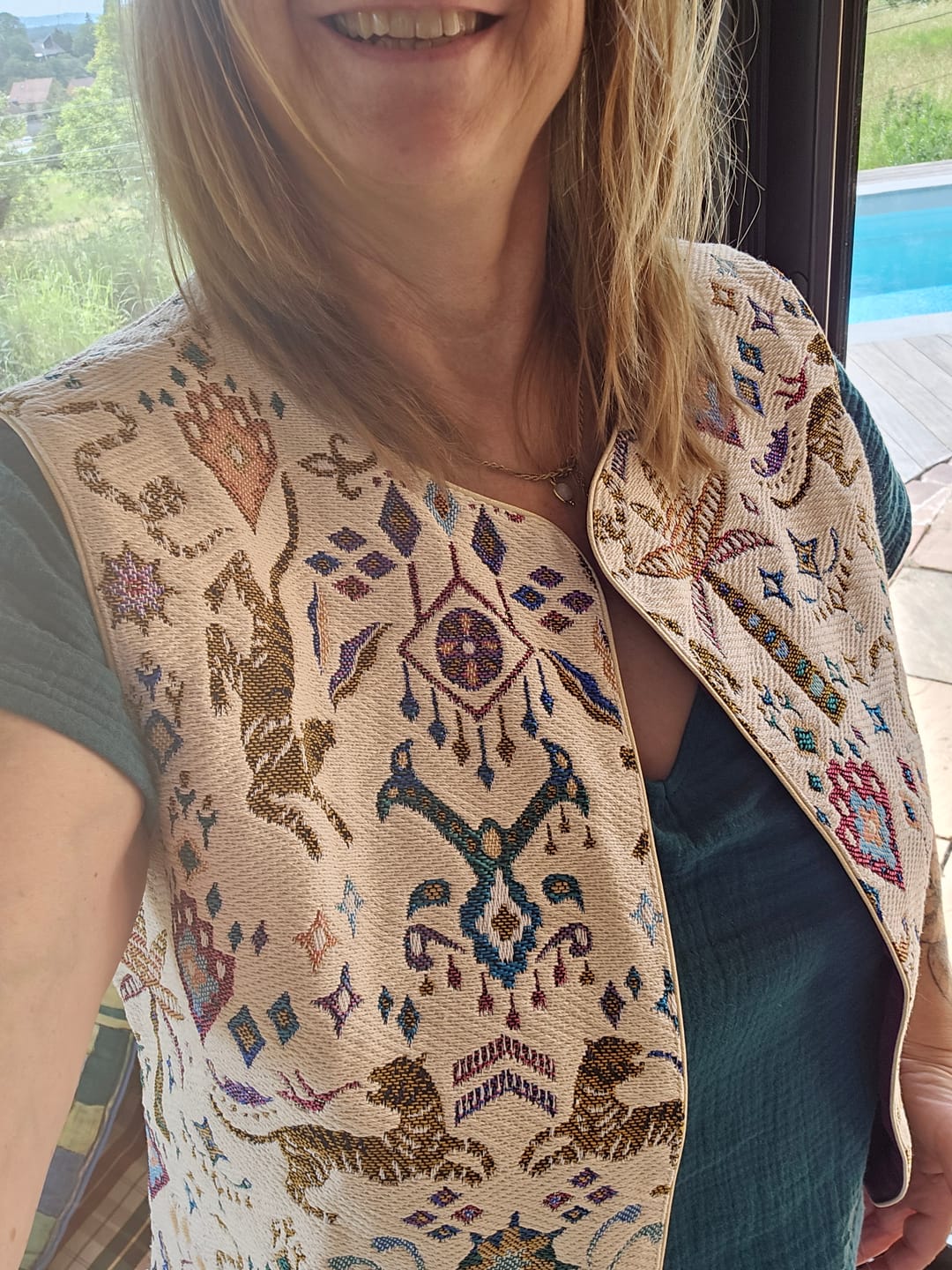 Customer photo review of Veston Gaston en jacquard Luminescence