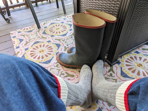Customer photo review of JB Field's OTC length 77% Military Wool Thermal Bootsocks (CLEARANCE)
