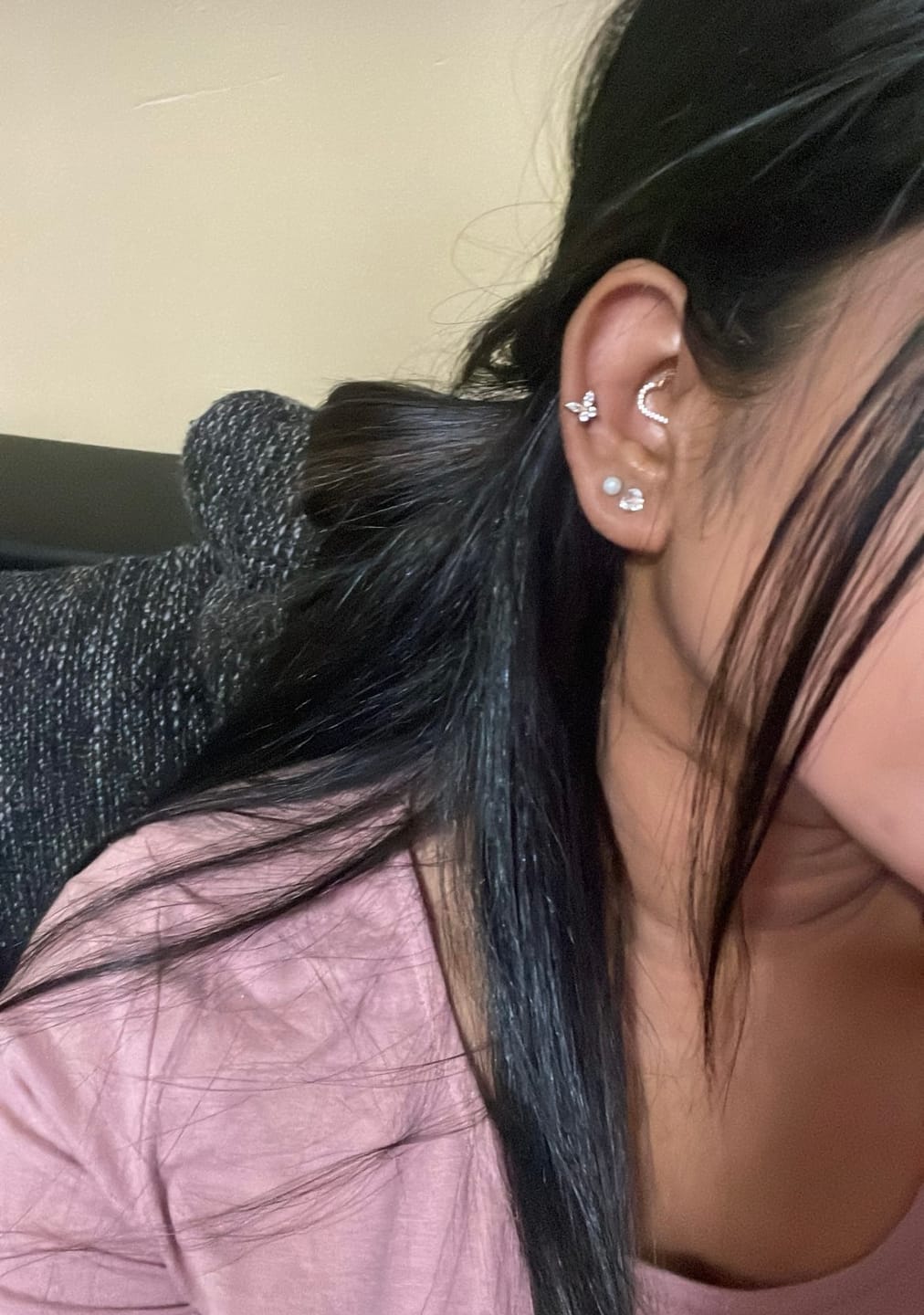 Customer photo review of Butterfly Piercing | Titan