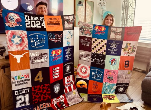 T-shirt quilt from sachs middle school by KATIE from TX