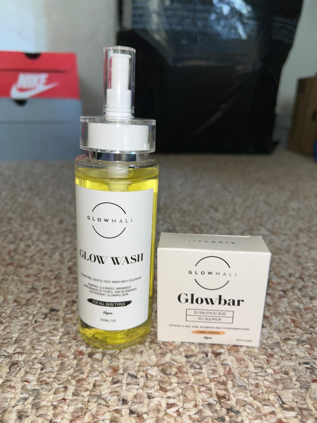 Customer photo review of Glow Bundle -Salicylic Acid + Sulphur Facial Cleanser & Body Soap