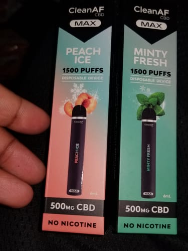 Customer photo review of 500mg CBD Vape Pen - Peach Ice