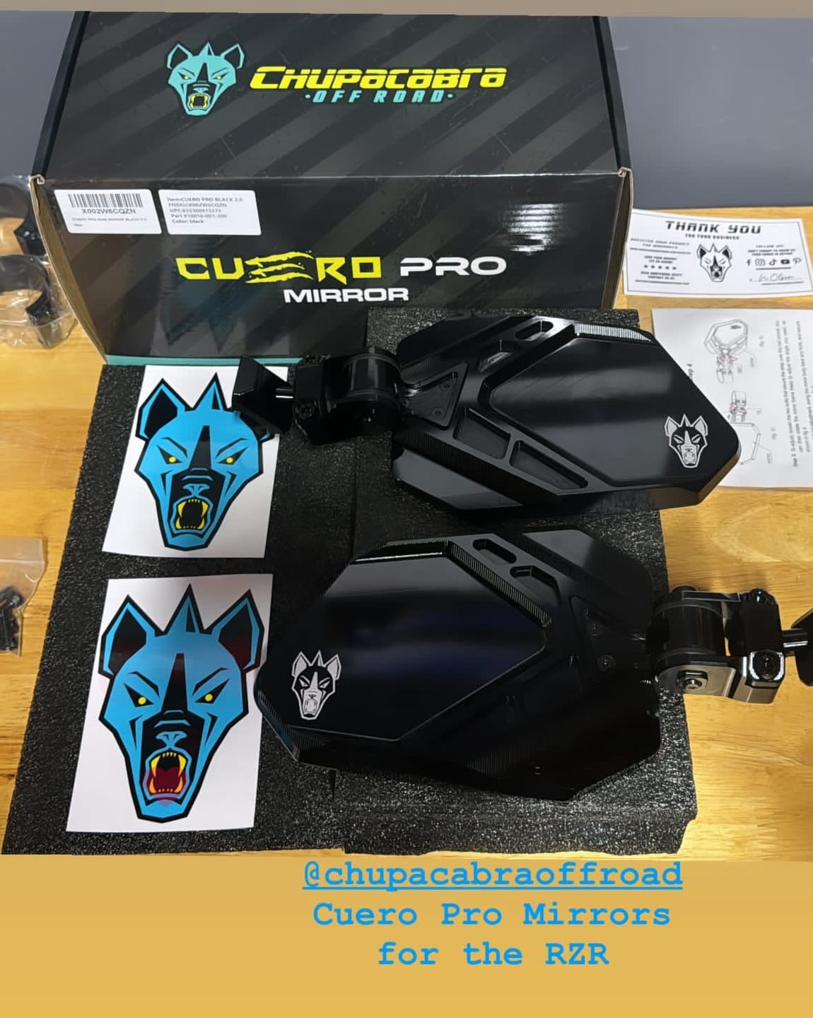 Customer photo review of Cuero Pro UTV Side Mirror (Set of Two)