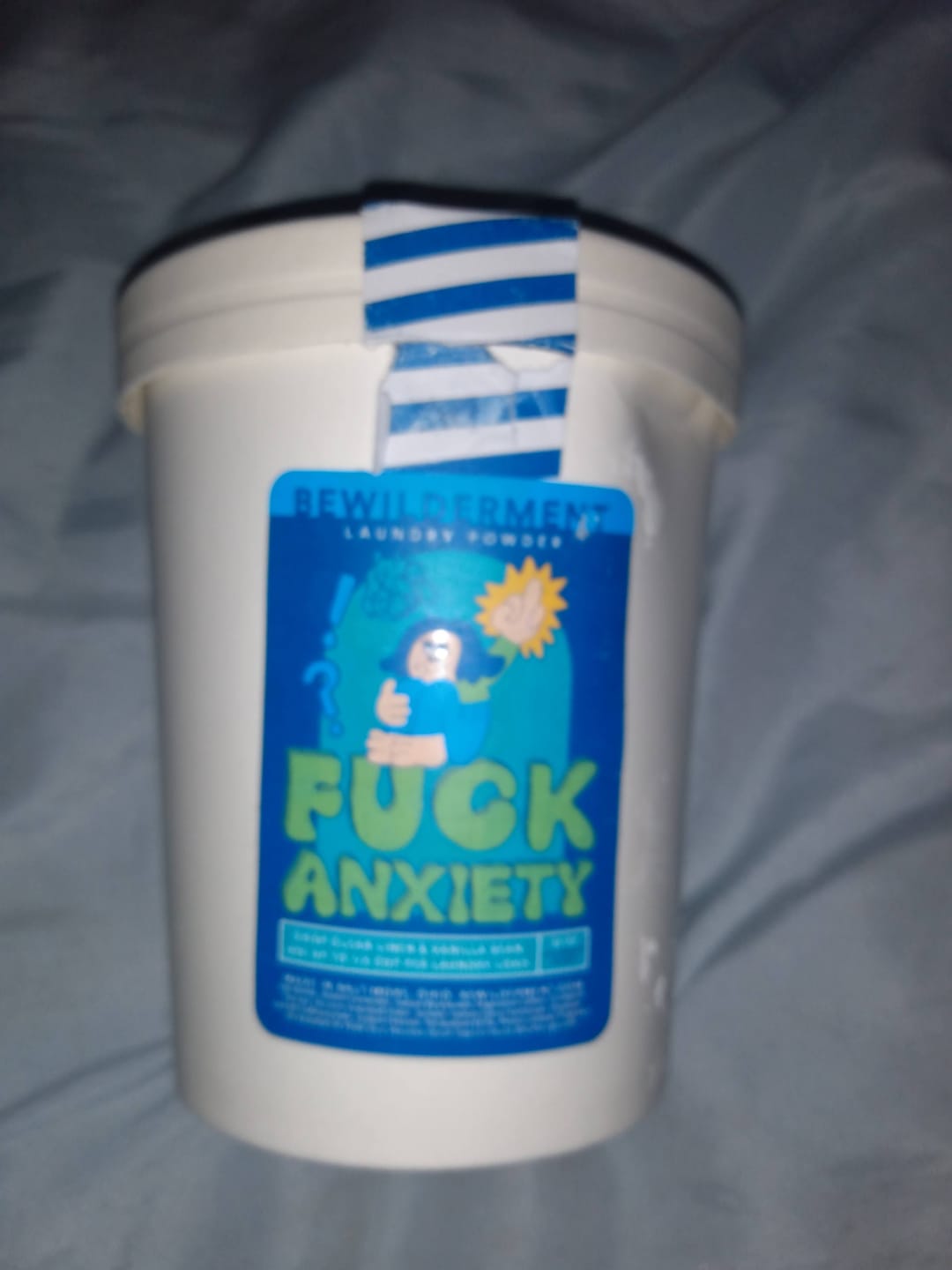 Customer photo review of Fuck Anxiety - Laundry Soap Powder