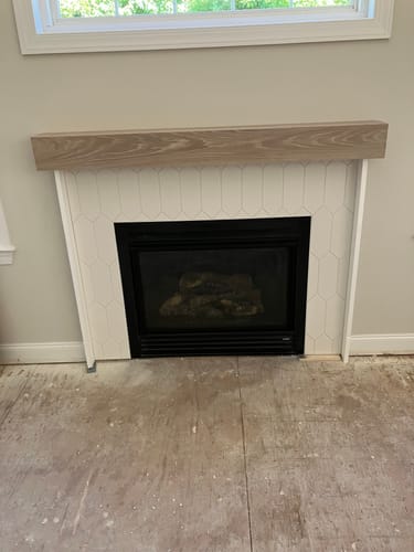 Customer photo review of White Oak Fireplace Mantel