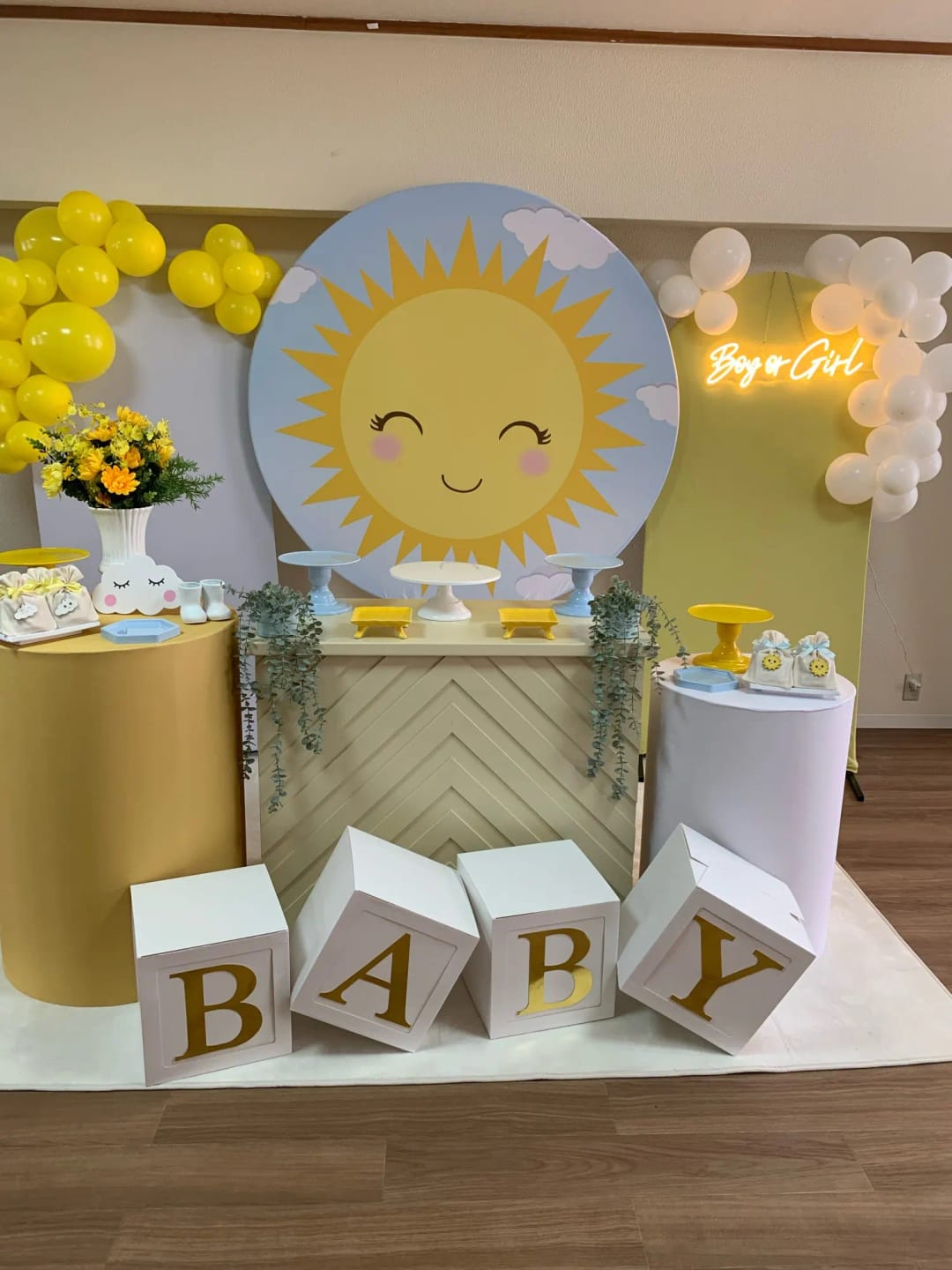 Customer photo review of Custom birthday party decoration round circle backdrop cover plinth cylinder pedestal cloth cover