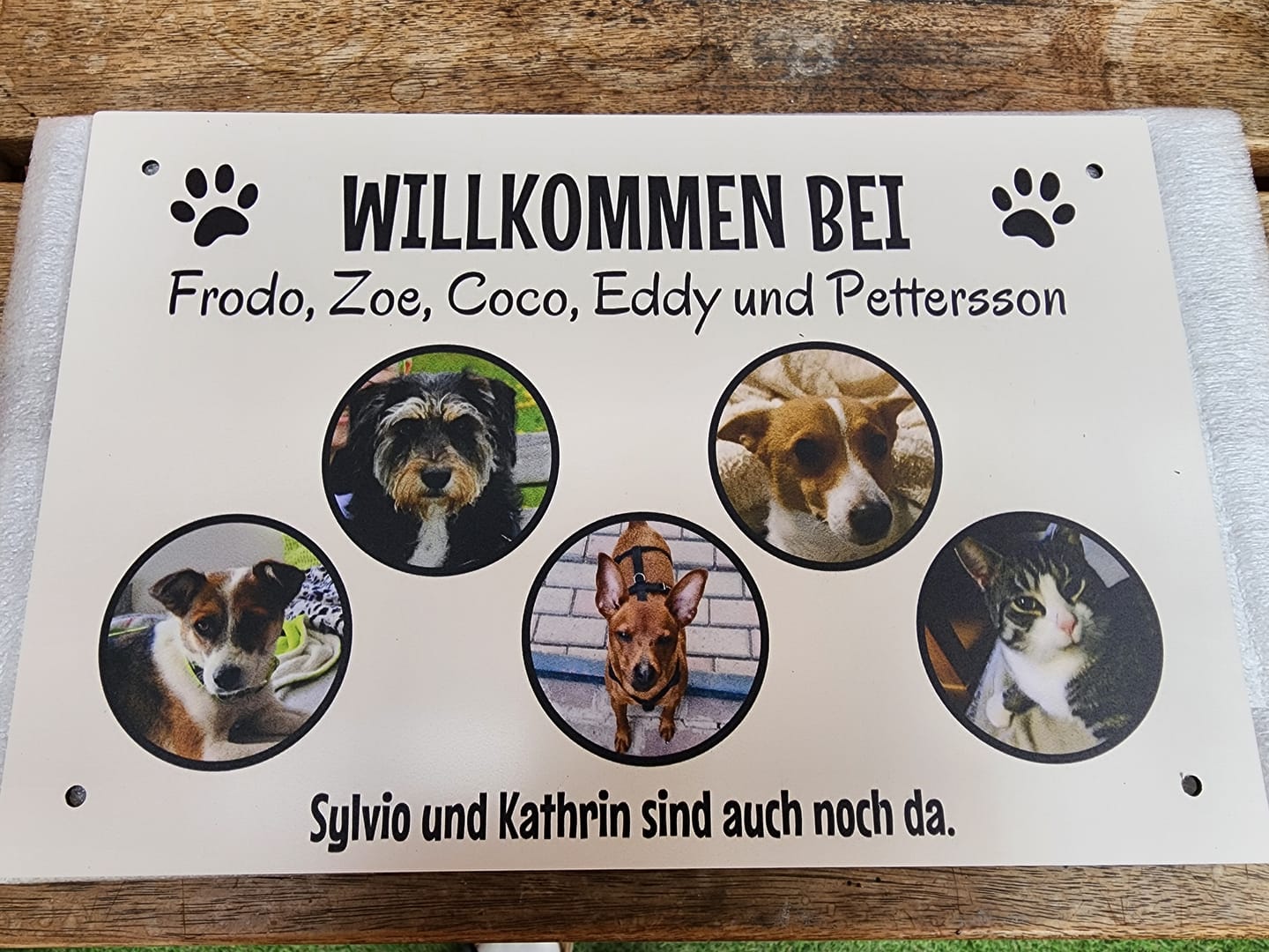 Customer photo review of Spähende Haustiere - Individuelles Türschild