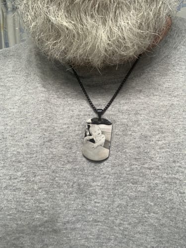 Customer photo review of Photo Dog Tag Necklace Personalized Dog Tags For Boyfriend