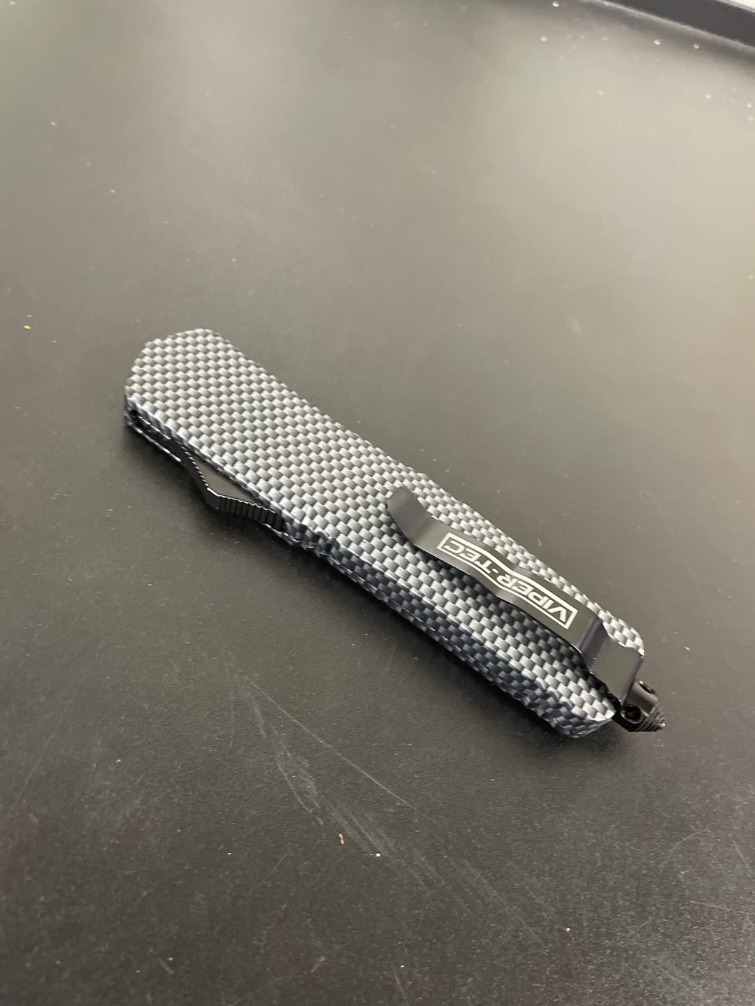 Customer photo review of Carbon Fiber Ghost OTF Knife (Multiple Blade Styles Available)