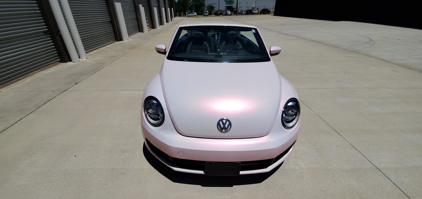 Customer photo review of Candy Metallic Pink White Vinyl Wrap